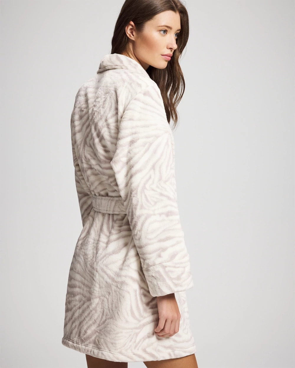Soma / Plush Short Robe ZEBRA ZEN GRAY GLASS