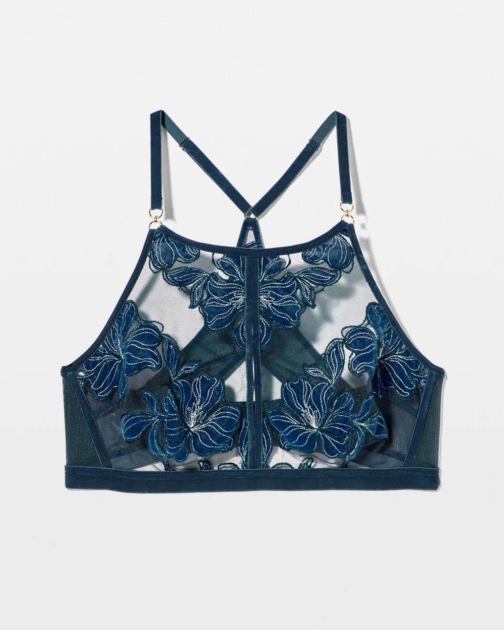 Soma / Soma’s Sexiest Velvet Applique High Neck Bra DARK HARBOUR