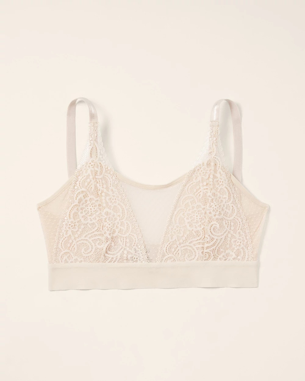 Soma / Wireless Pocketed Cupless Lace Bralette IVORY