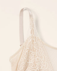 Soma / Wireless Pocketed Cupless Lace Bralette IVORY