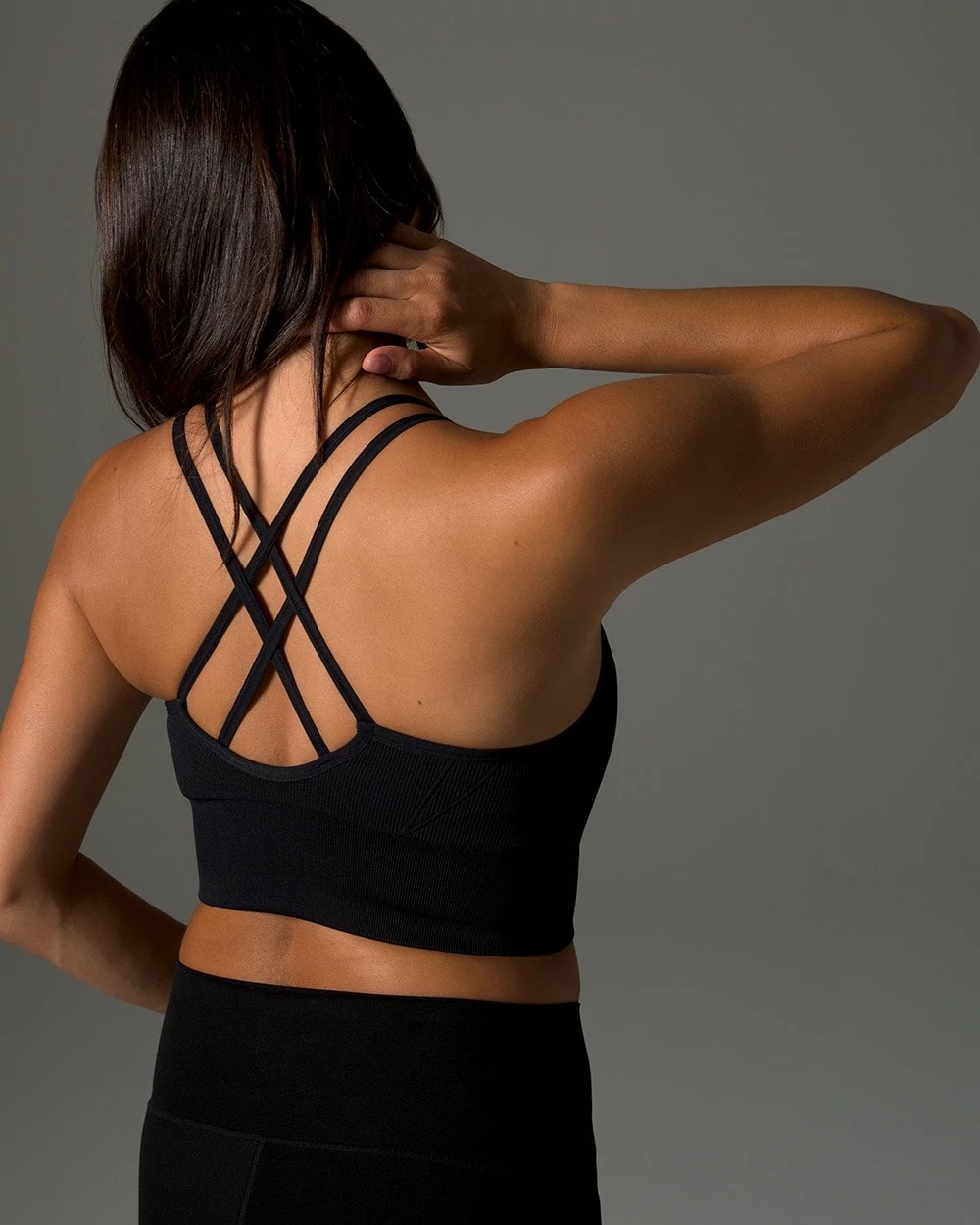 Soma / Longline Bra with Strappy Back BLACK