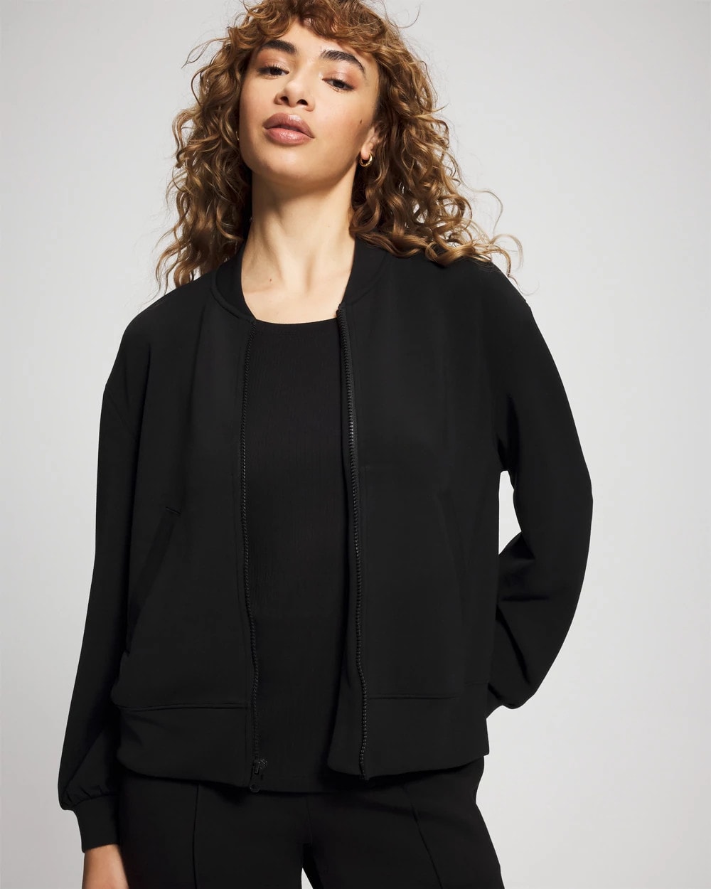 Soma / Modern Modal Bomber Jacket BLACK