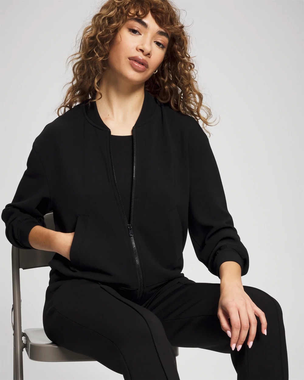 Soma / Modern Modal Bomber Jacket BLACK