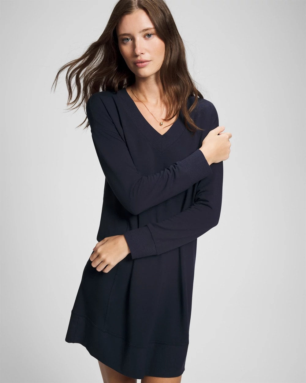 Soma / Ultrasoft Fleece Sweatshirt Dress MIDNIGHT SKIES