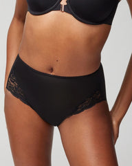 Soma / High-Waist Brief Panty with Lace BLACK