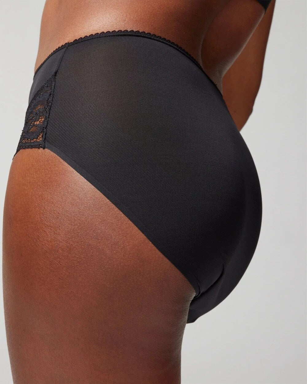 Soma / High-Waist Brief Panty with Lace BLACK