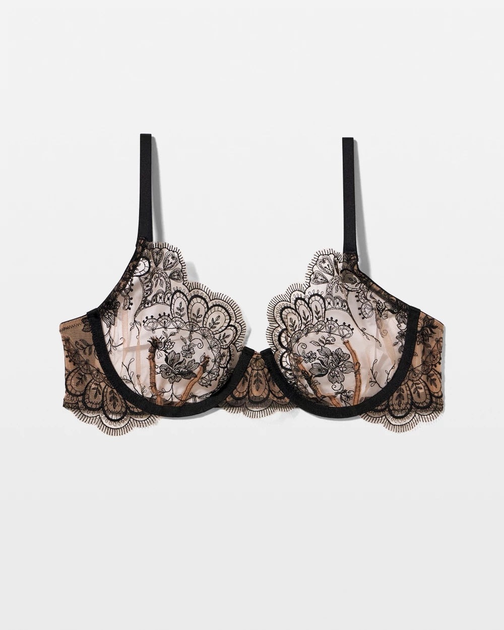 Soma / Tattoo Embroidered Perfect Coverage Bra BLACK