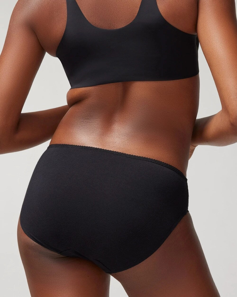 Soma / Cotton Blend Hipster Panty with Lace BLACK