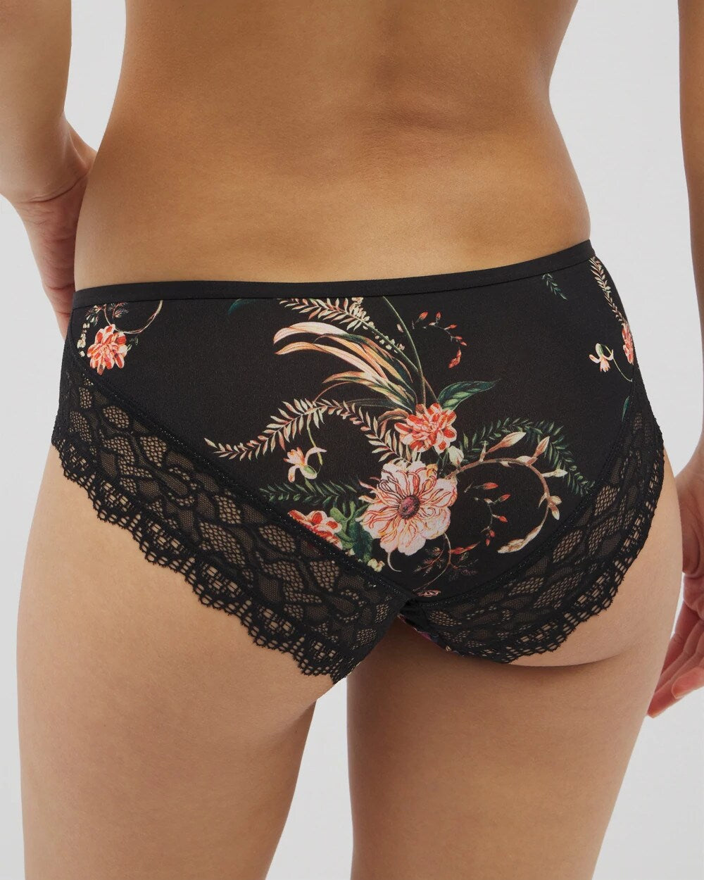Soma / Hipster Panty with Enchanting Lace PARADISE PLUMES D M BLACK