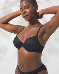 Soma / Embraceable Demi Bra with Lace Trim BLACK