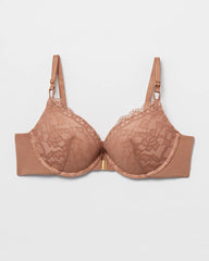 Soma / Push-Up Front-Close Bra with Lace WARM SIENNA