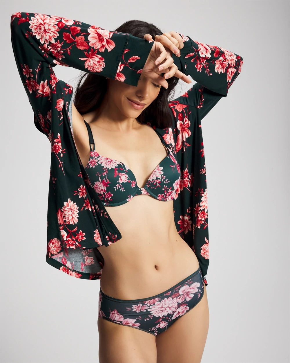 Soma / Push-Up Plunge Bra COTTAGE FLORAL MINI GREEN