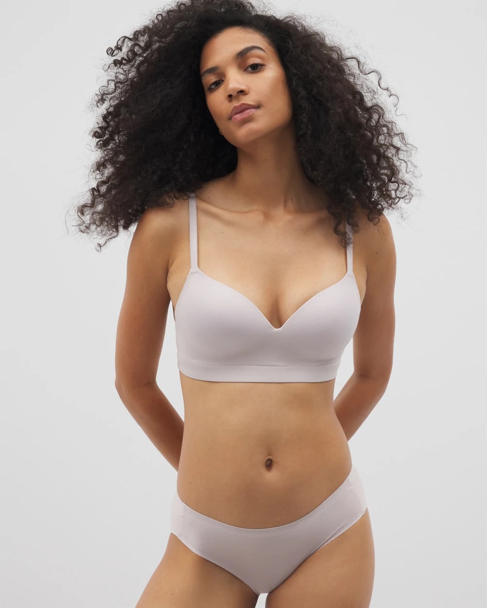 Soma / Luxe Wireless Bra with Lace Back GRAY GLASS