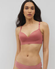 Soma / Luxe Wireless Bra with Lace Back CLAY ROSE