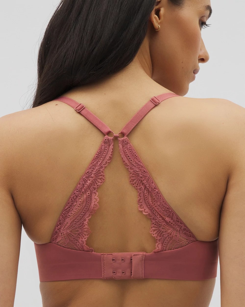 Soma / Luxe Wireless Bra with Lace Back CLAY ROSE