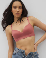 Soma / Luxe Wireless Bra with Lace Back CLAY ROSE