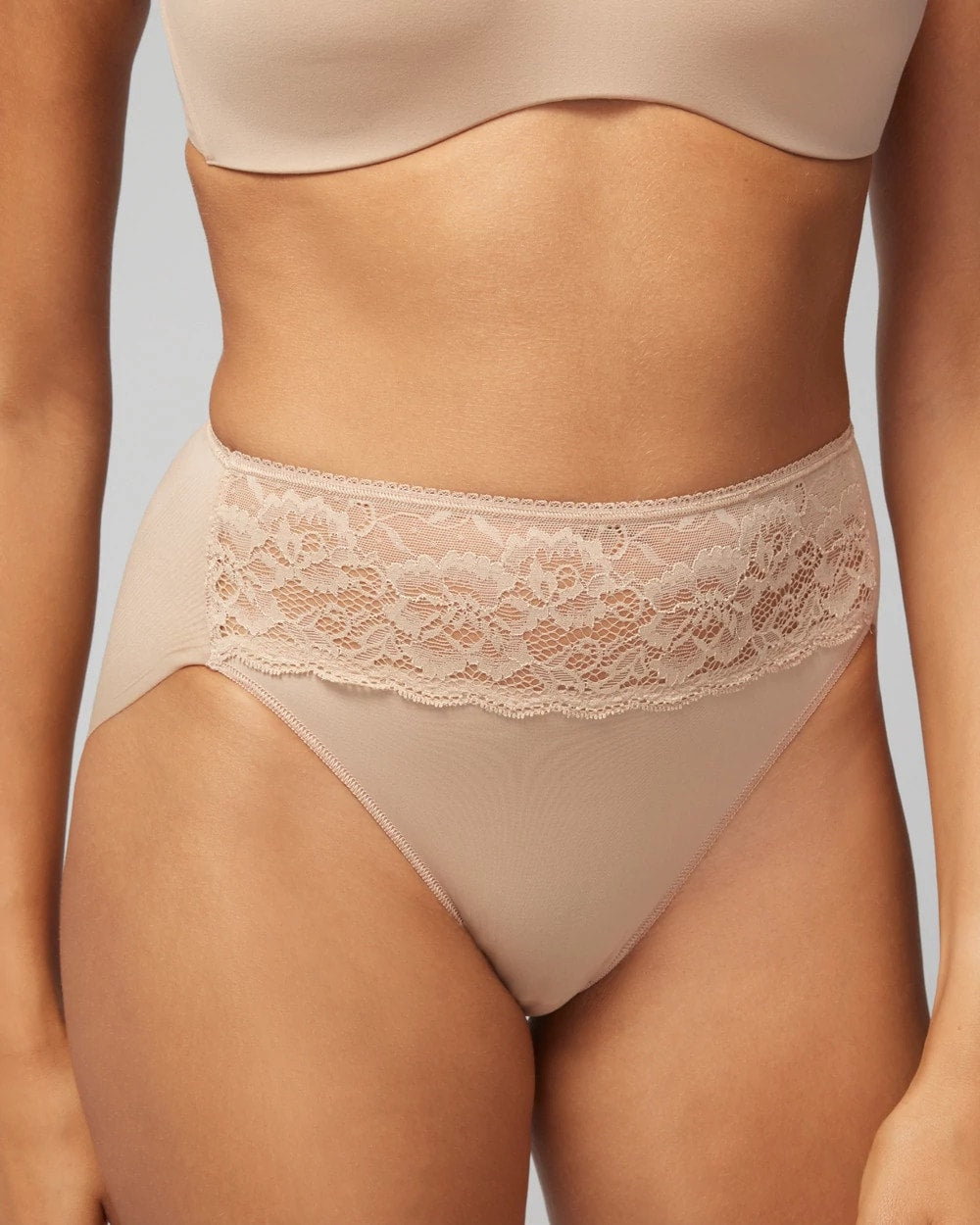 Soma / High-Leg Panty with Lace WARM AMBER