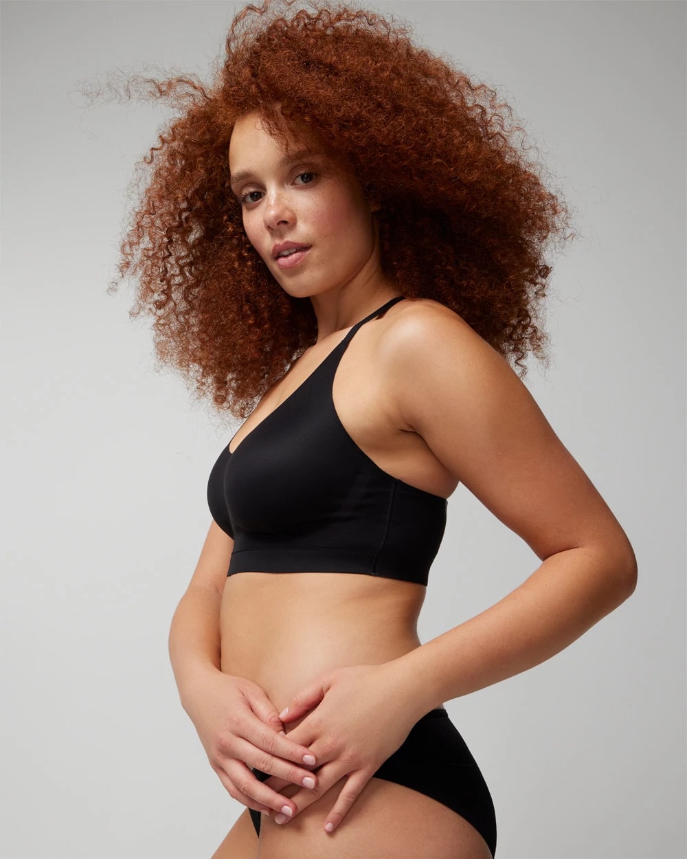 Soma / Racerback Bralette with Lace Back BLACK
