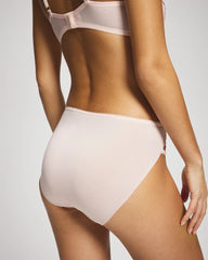 Soma / High-Leg Brief Panty with Sensuous Lace PEARL BLUSH TONAL W LUREX