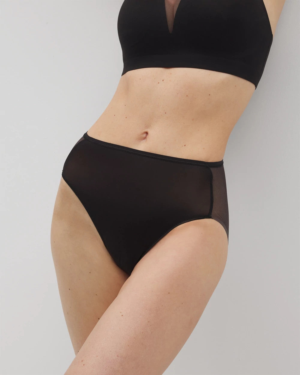 Soma / Mesh Back High-Leg Panty BLACK