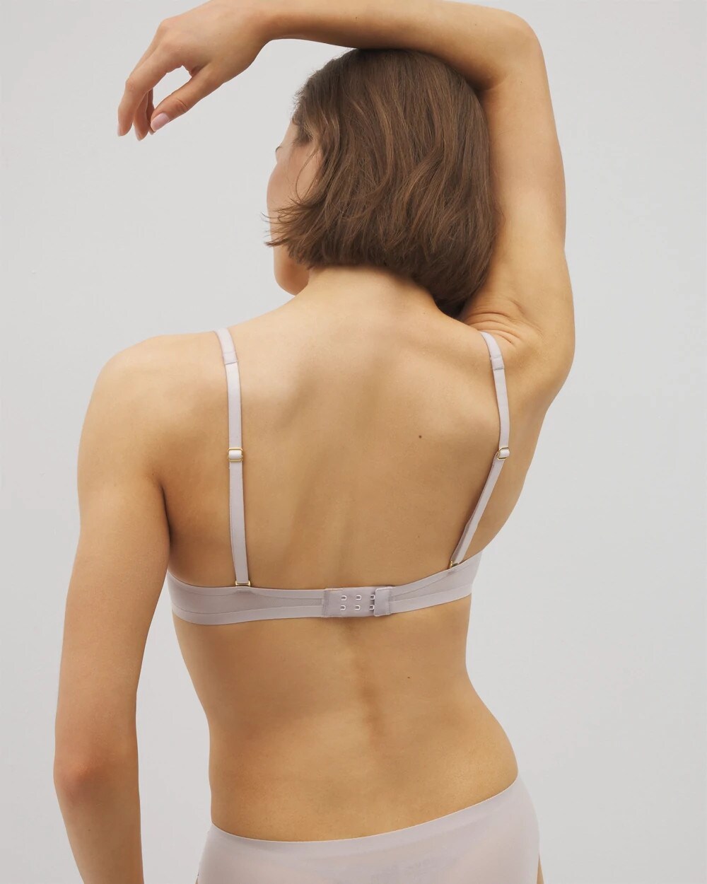 Soma / Plunge Bra with Lace GRAY GLASS