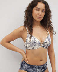 Soma / Push-up Plunge Bra PLUMERIA BLOOMS CH NAVY