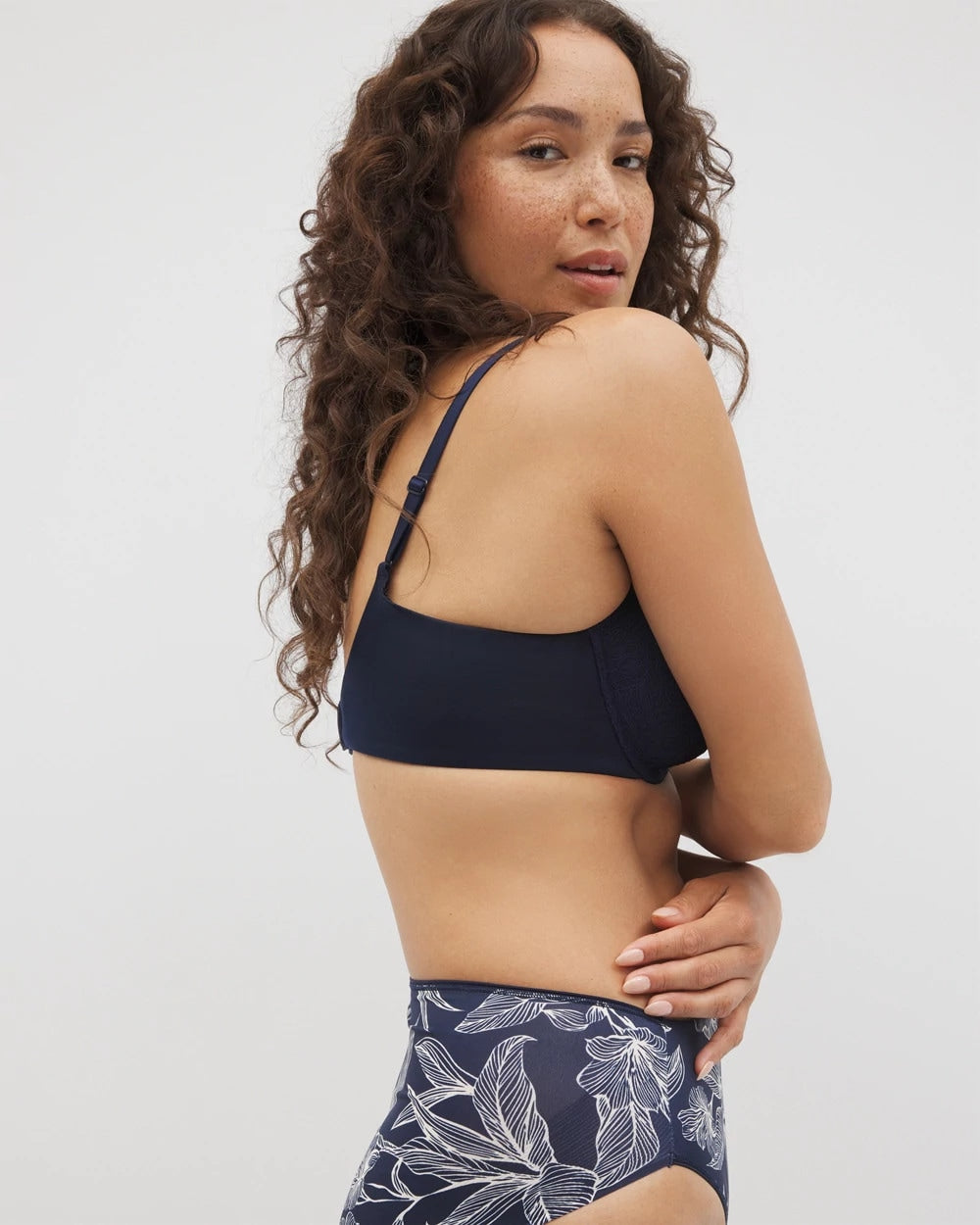 Soma / Push-up Plunge Bra with Lace NIGHTFALL NAVY