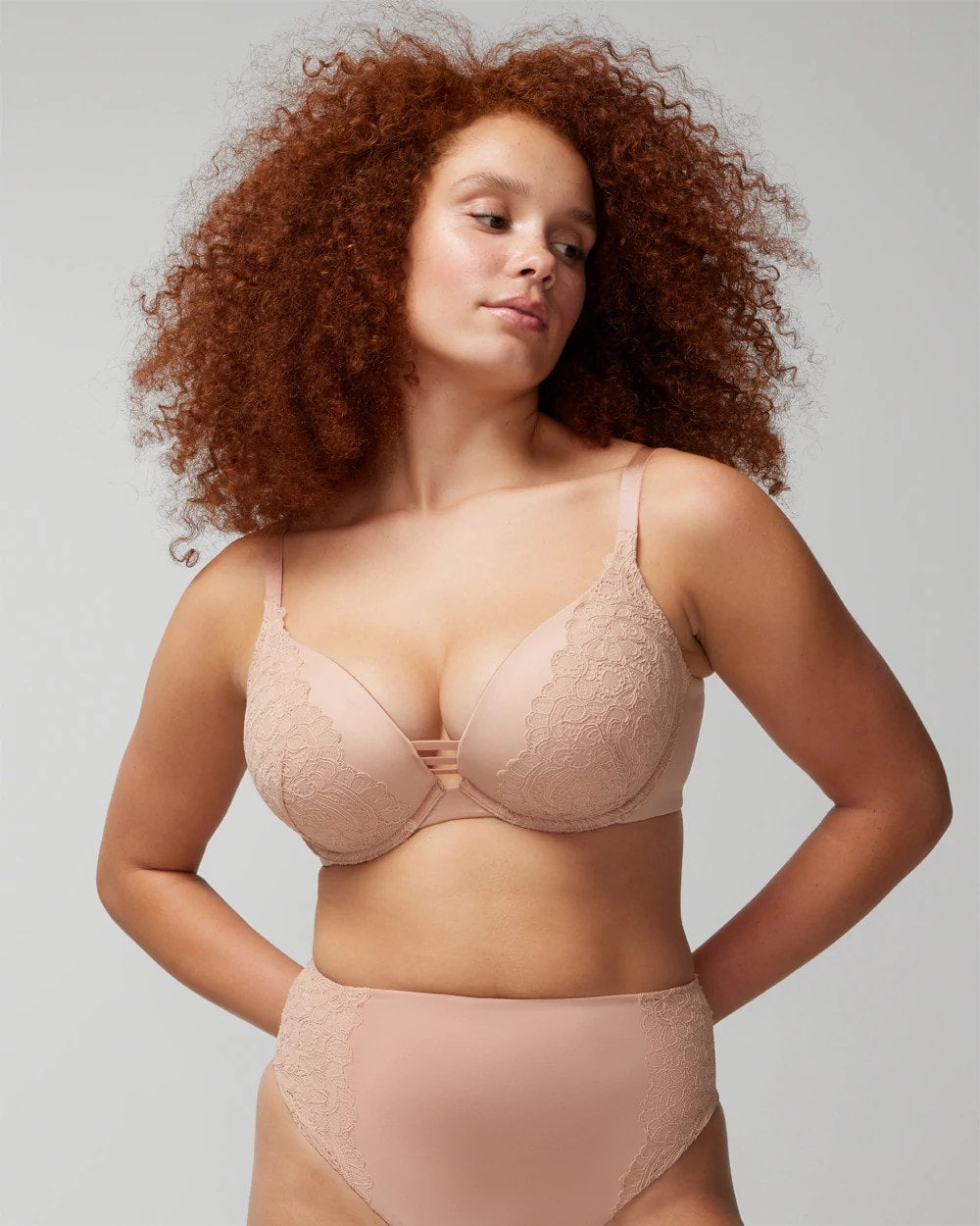 Soma / Push-up Plunge Bra with Lace HUSH