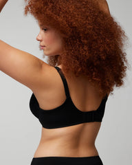 Soma / Push-up Plunge Bra with Lace BLACK