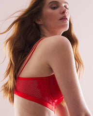 Soma / Balconette Bra with Mesh and Lace DARE ME RED