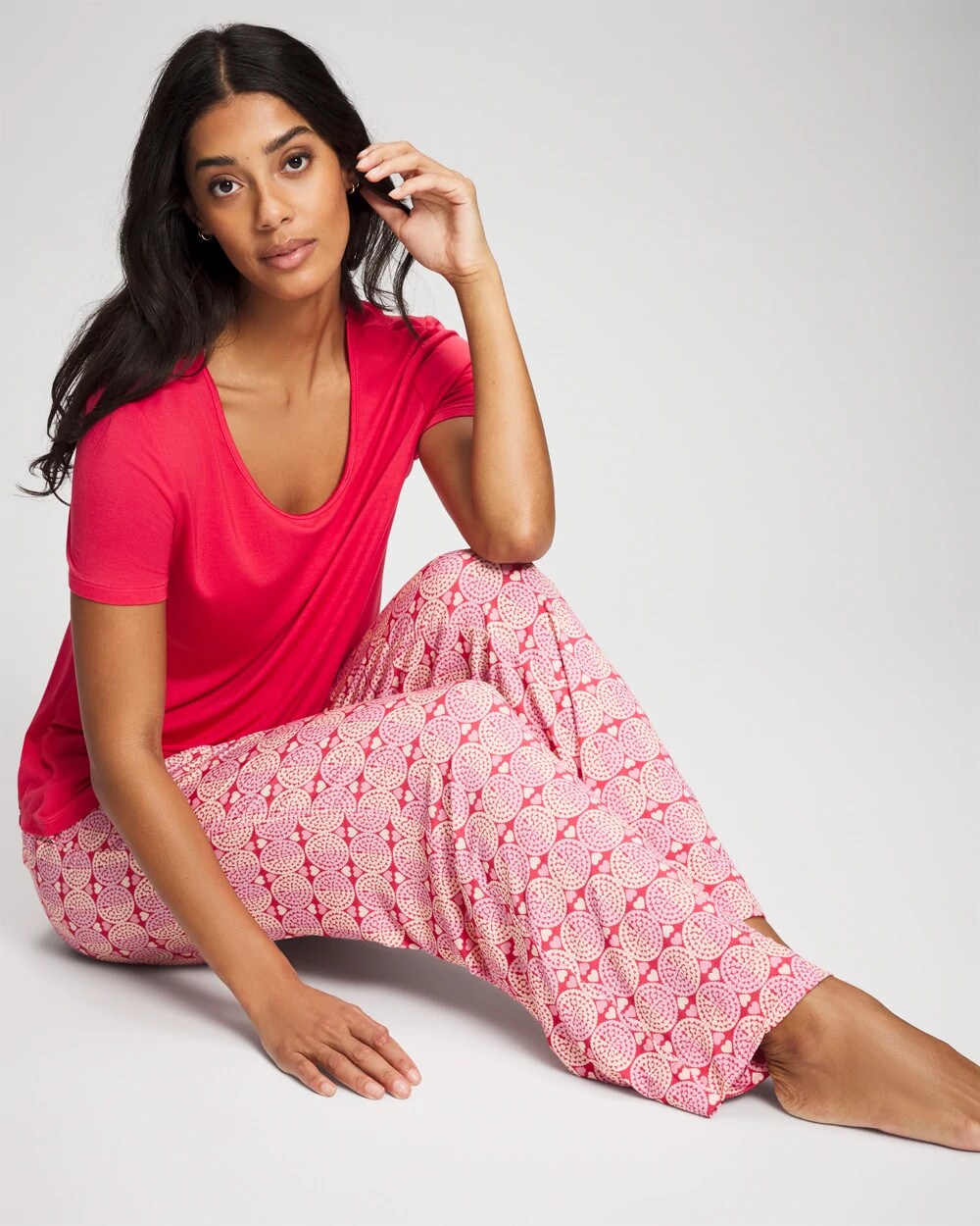 Soma / Short Sleeve + Pant Pajama Set TRUE LOVE HEARTS DESIRE