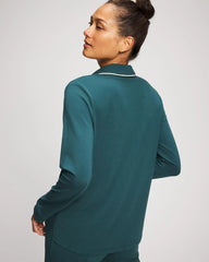 Soma / Long-Sleeve Notch Collar Pajama Top DEEP TEAL