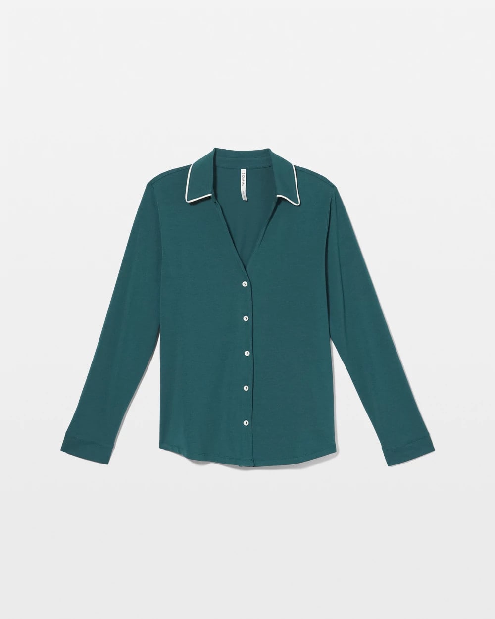 Soma / Long-Sleeve Notch Collar Pajama Top DEEP TEAL