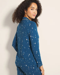 Soma / Long-Sleeve Notch Collar Pajama Top INTO THE NIGHT BLUE