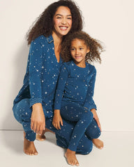Soma / Long-Sleeve Notch Collar Pajama Top INTO THE NIGHT BLUE