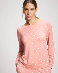 Soma / Long-Sleeve Pajama Top DREAMY DOT MID BLUSH PINK