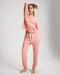 Soma / Long-Sleeve Pajama Top DREAMY DOT MID BLUSH PINK