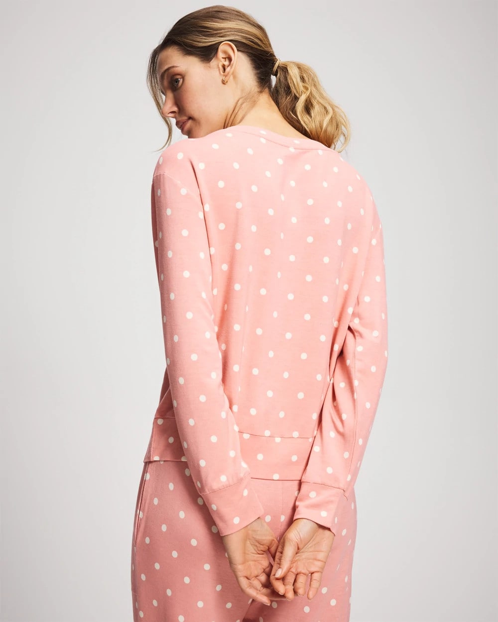 Soma / Long-Sleeve Pajama Top DREAMY DOT MID BLUSH PINK