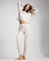 Soma / Long-Sleeve Pajama Top ZEBRA ZEN GRAY GLASS
