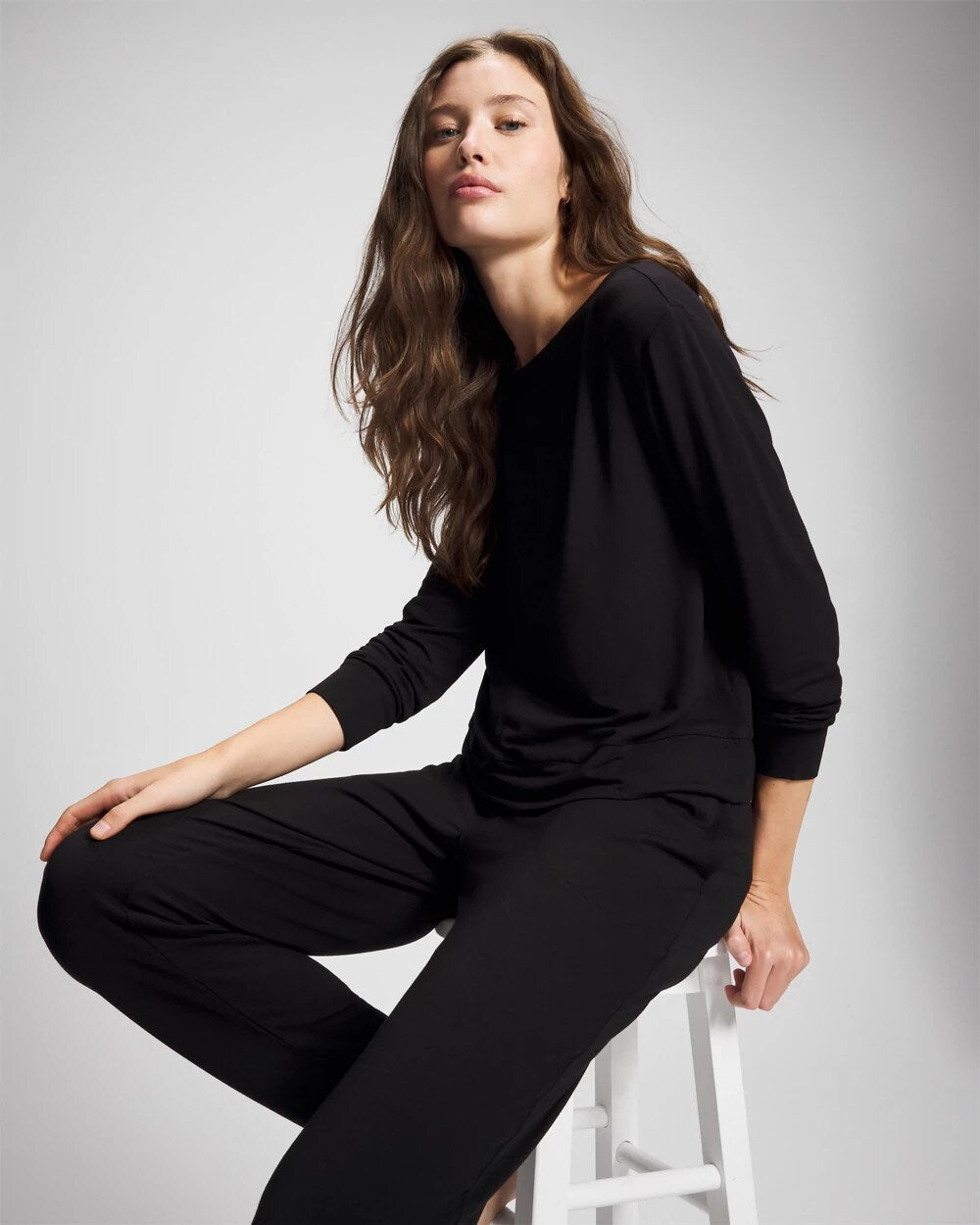 Soma / Long-Sleeve Pajama Top BLACK