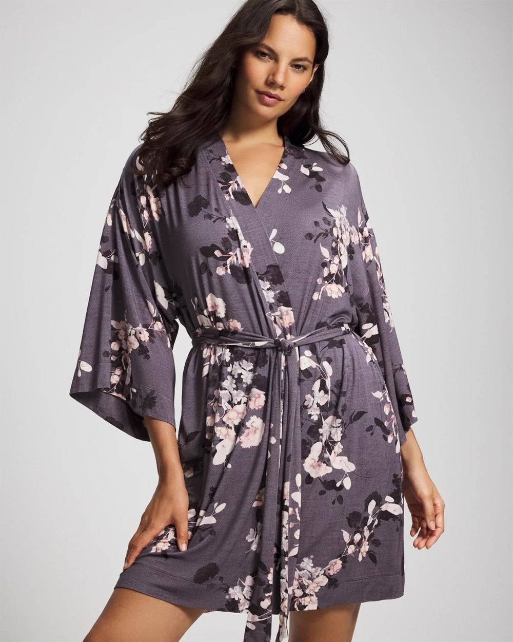 Soma / Short Robe FLORAL DREAMS GRAY