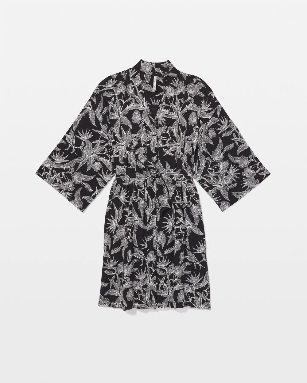 Soma / Short Robe PLUMERIA BLOOMS BLK CH