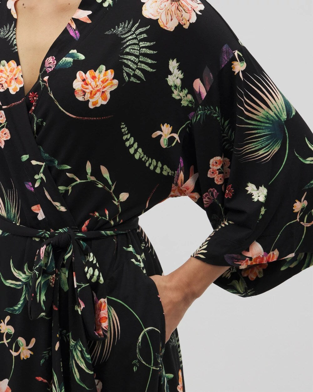 Soma / Short Robe PARADISE PLUMES BLACK