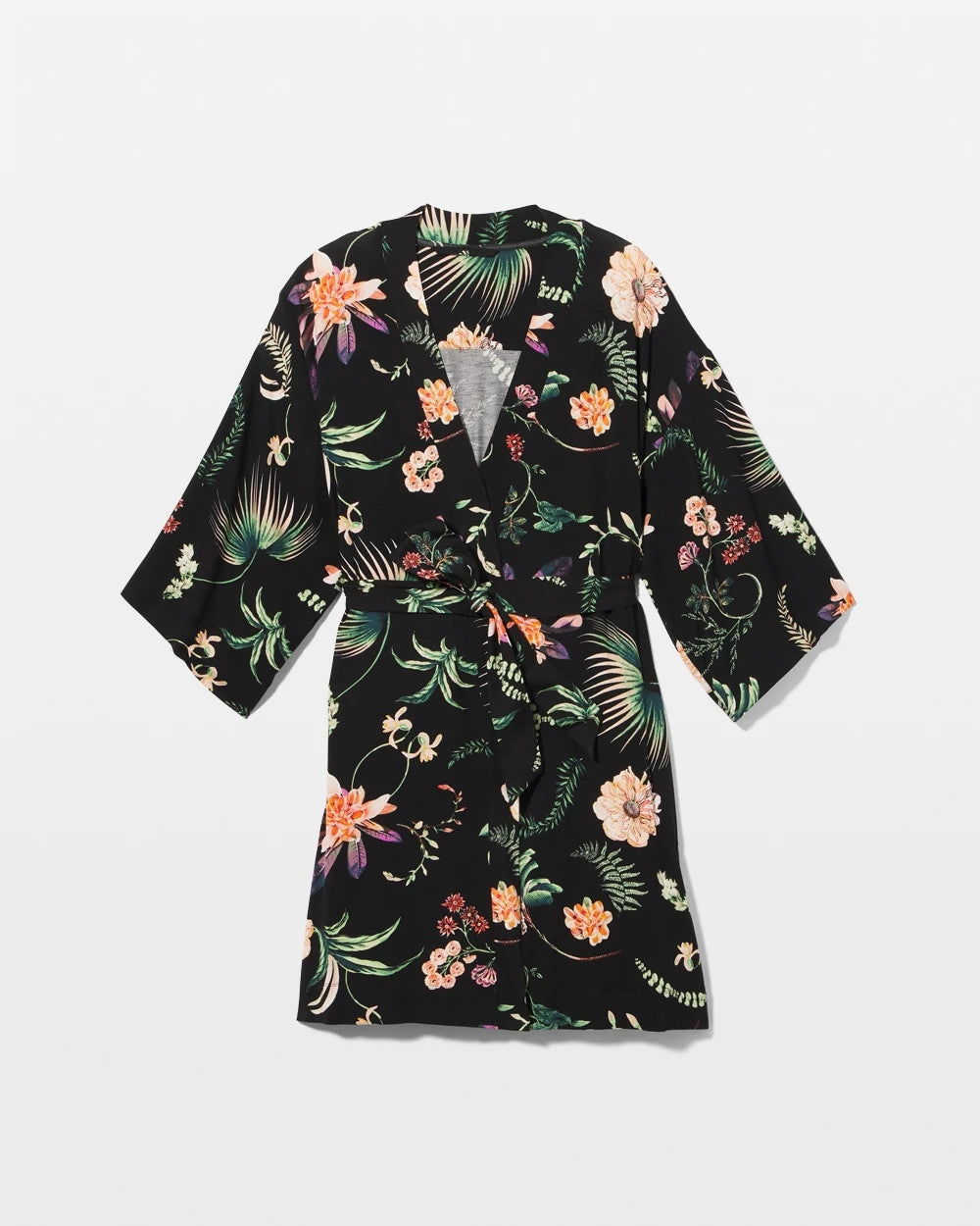 Soma / Short Robe PARADISE PLUMES BLACK
