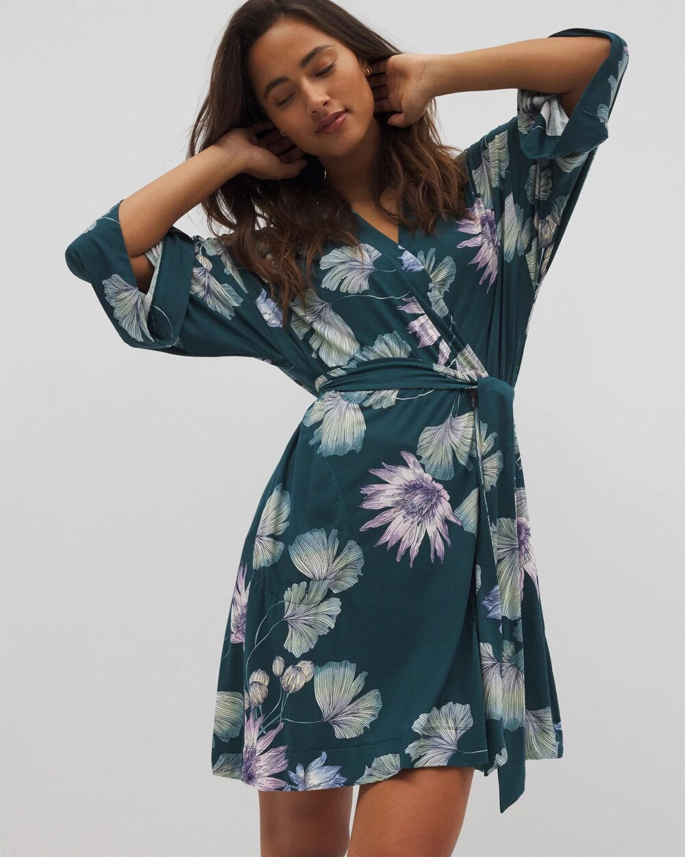 Soma / Short Robe HAVEN BOTANICAL DARK SEA