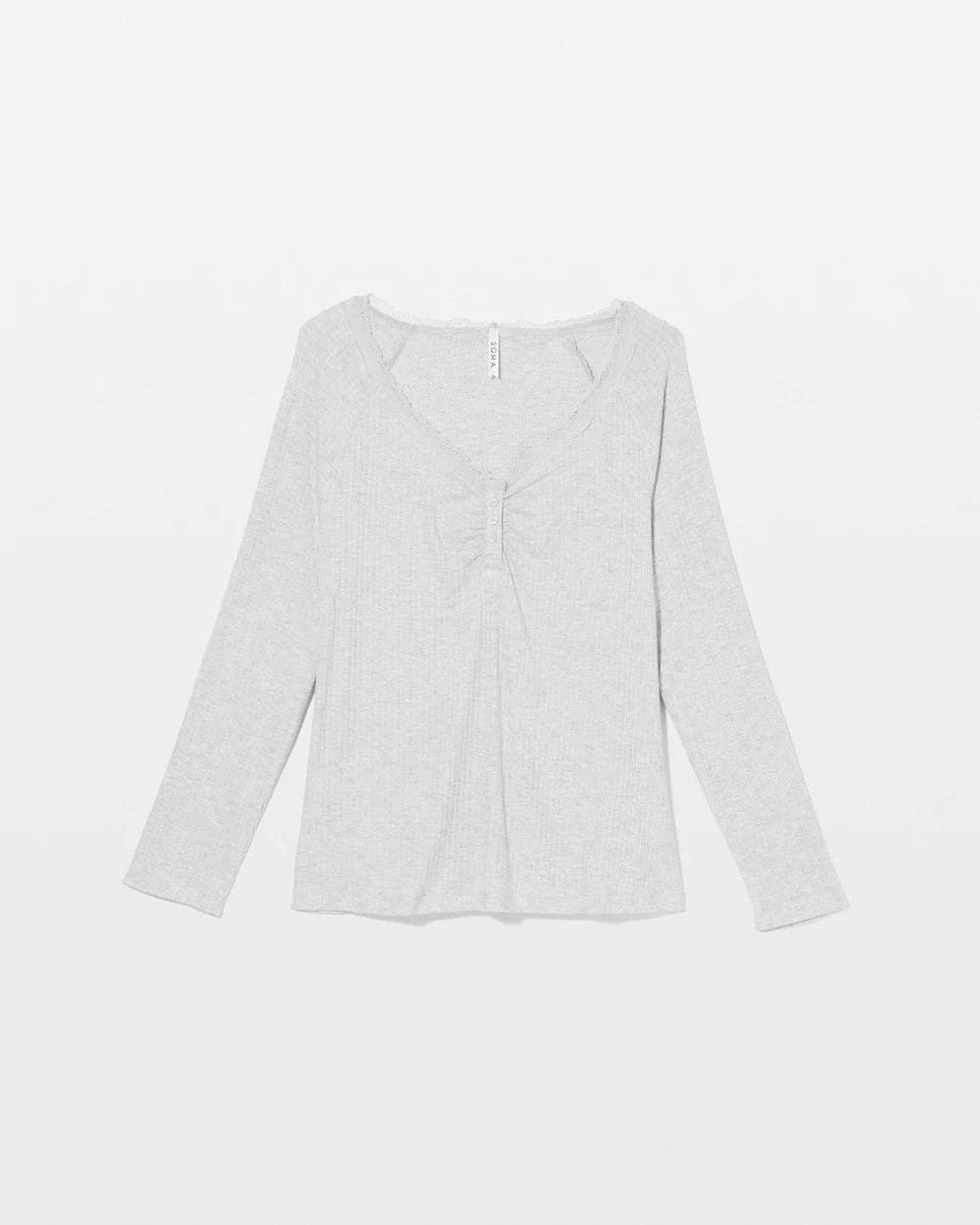 Soma / Pointelle Long Sleeve Pajama Top HEATHER FROST