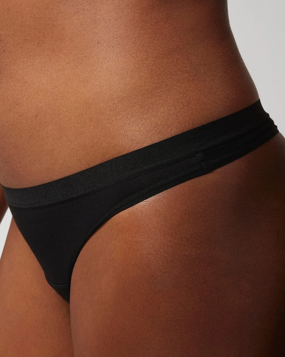 Soma / Cotton Thong Panty BLACK