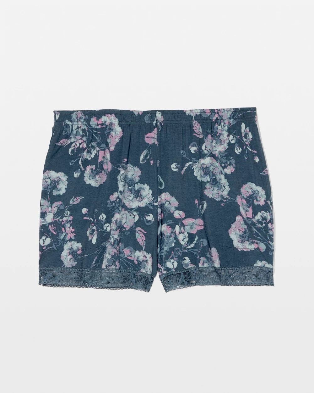 Soma / Lace-Trim Pajama Shorts FLORA SHIMMER PETROL