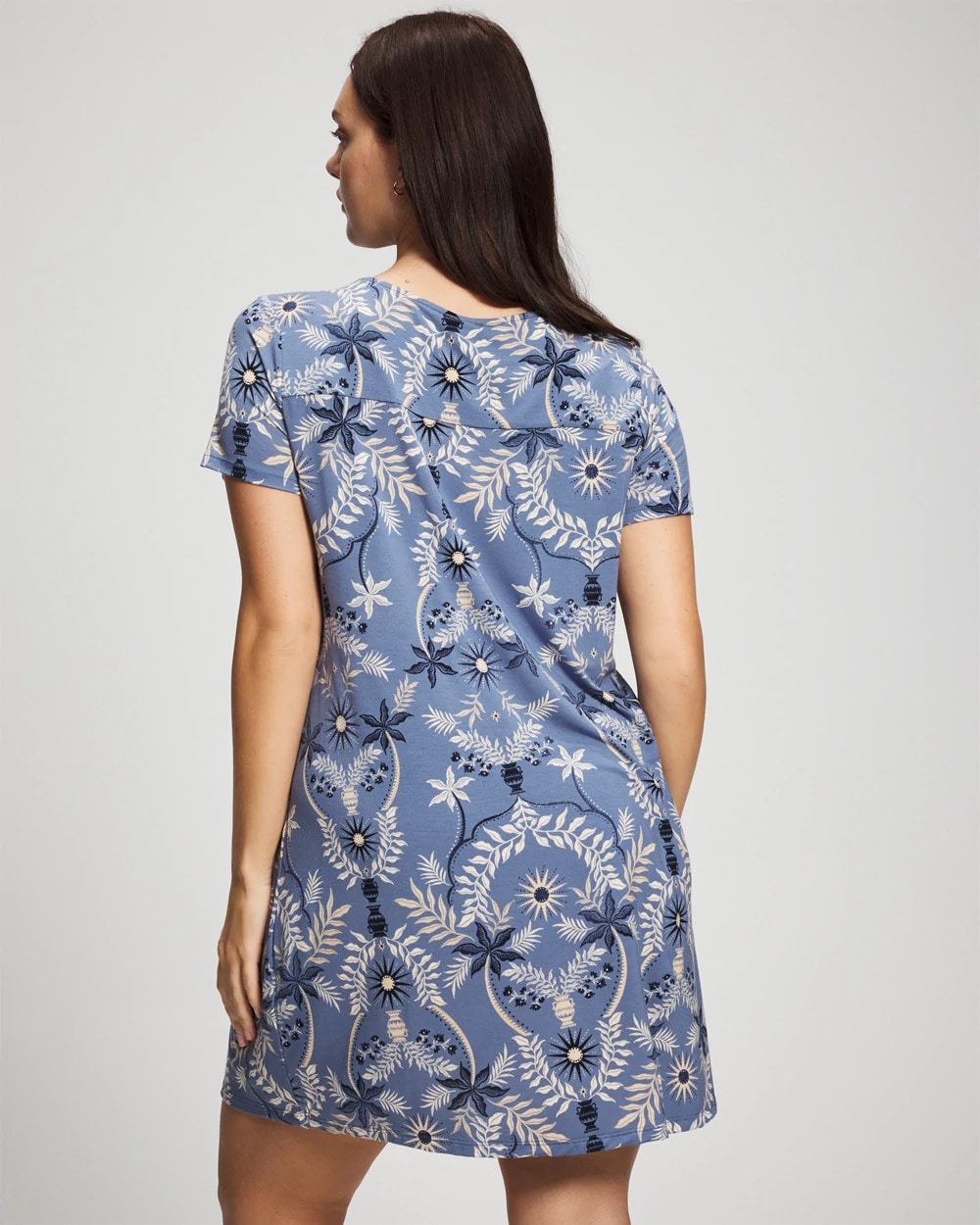Soma / Short Sleeve Scoop Neck Sleepshirt BOTANICAL TILE SUNDOWN
