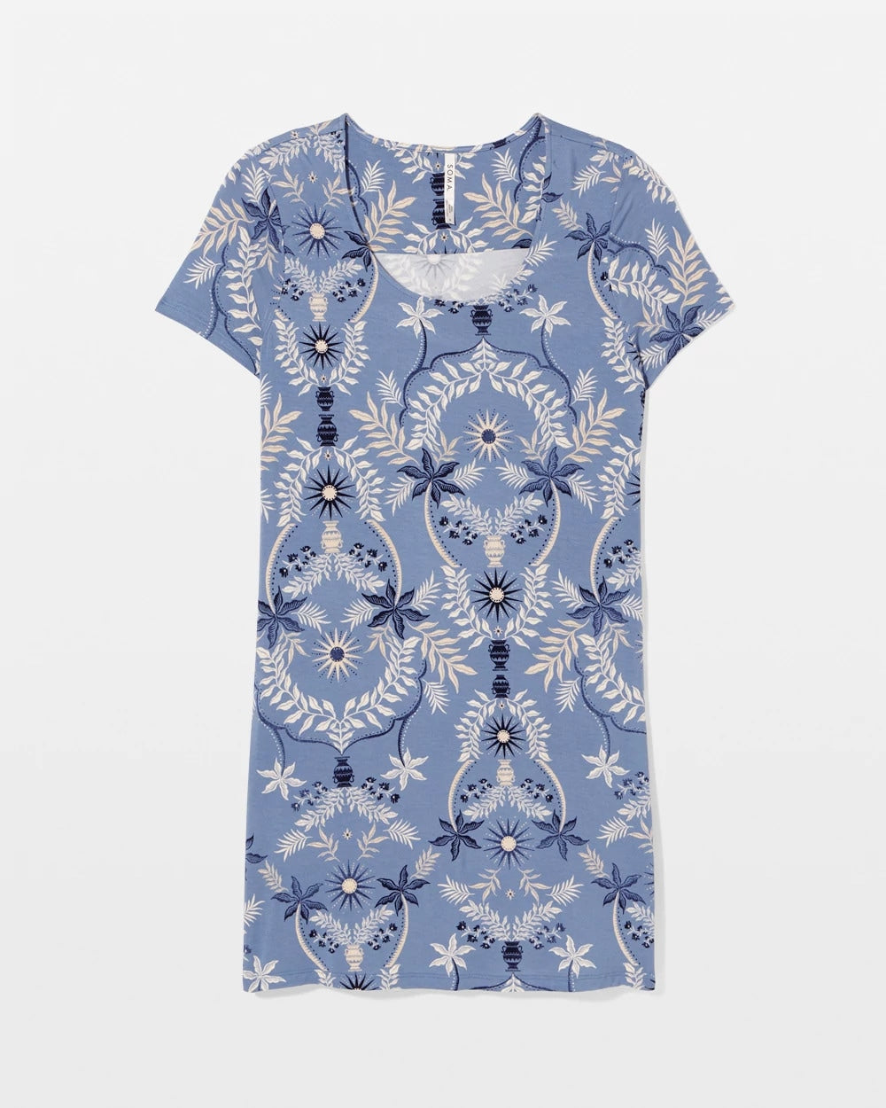 Soma / Short Sleeve Scoop Neck Sleepshirt BOTANICAL TILE SUNDOWN